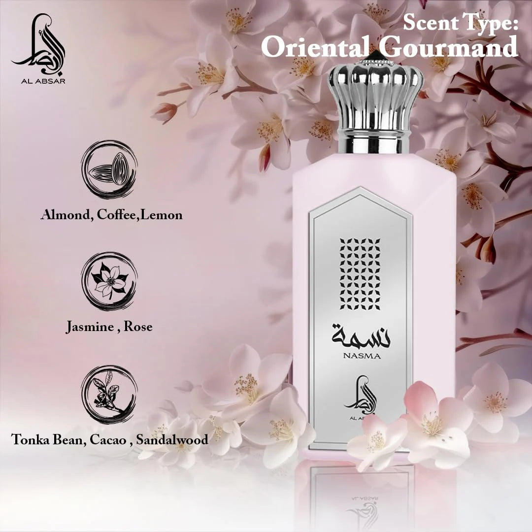 Al Absar Nasma Eau de Parfum 100ML | Oriental Floral & Woody Perfume | Long-Lasting Unisex Fragrance