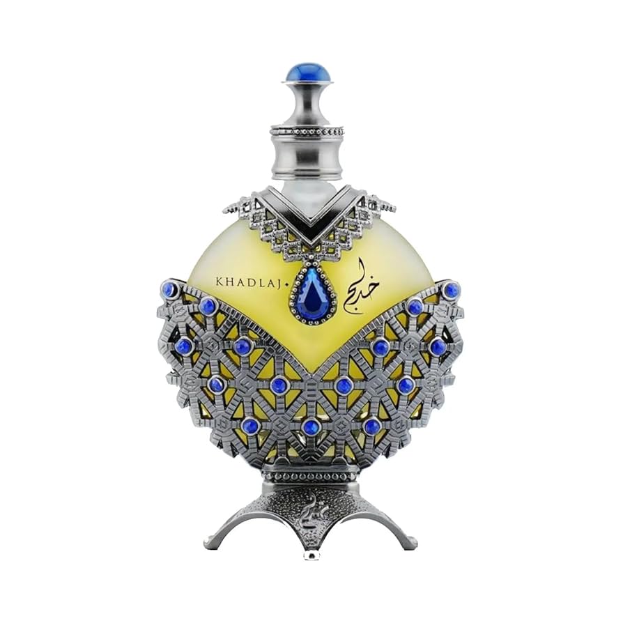 Perfume de aceite concentrado Hareem Al Sultan BLUE de Khadlaj (35 ml): aroma cautivador sin alcohol para piel y cabello.