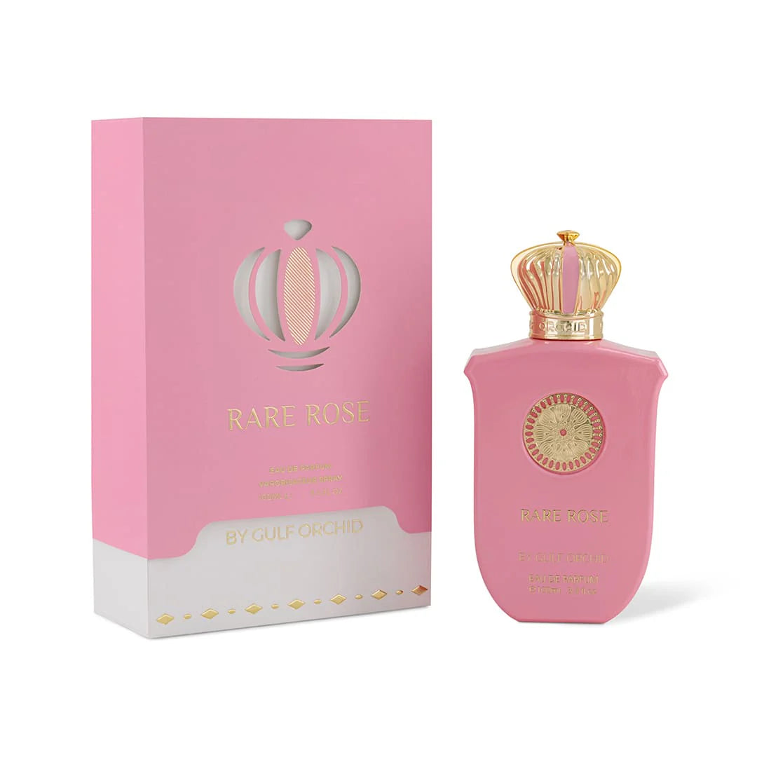 RARE ROSE Perfume 100ml by Gulf Orchid – Floral Woody Musky Fragrance with Rose, Jasmine & Vanilla