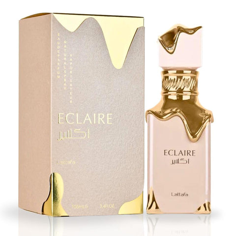 Lattafa Eclaire - Eau de Parfum de 100 ml con notas de caramelo, leche, azúcar, miel y almizcle