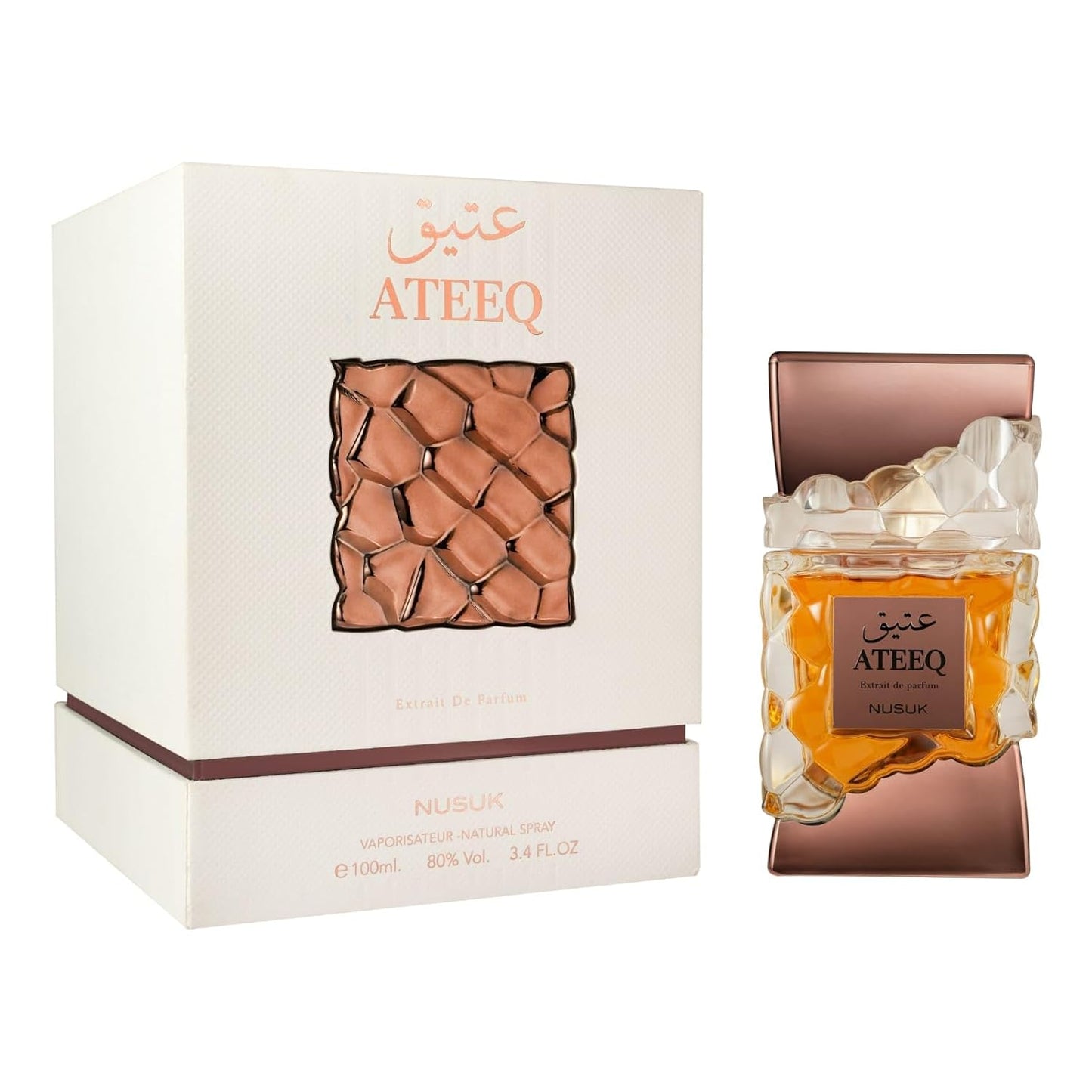 Nusuk Ateeq Extrait De Parfum 100ml – Bold Masculine Long Lasting Luxury Fragrance for Men