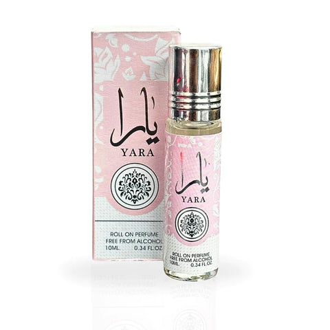 Perfume Yara Oil en roll-on para mujer | Aceite de perfume Yara para mujer (10 ml) | Fragancia árabe de vainilla, almizcle y sándalo | Aceite de perfume Yara para mujer, fabricado en Dubái