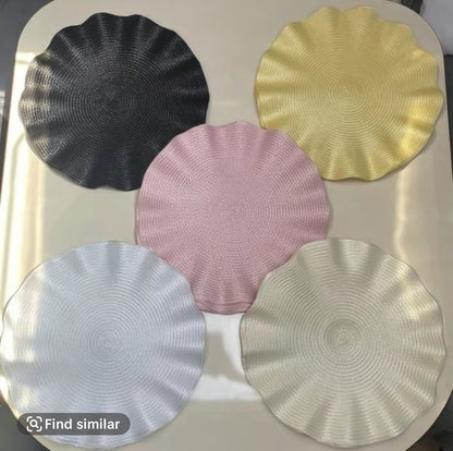 Stylish Dubai Placemats with Fluted Edge and Wavy Style - 38cm