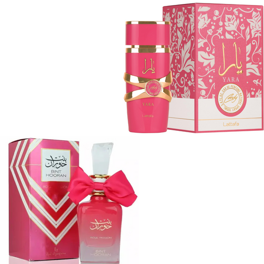 Yara Candy and Bint Hooran Pink Combo Set - Perfect for Sweet Tooth snd frangeance lovers