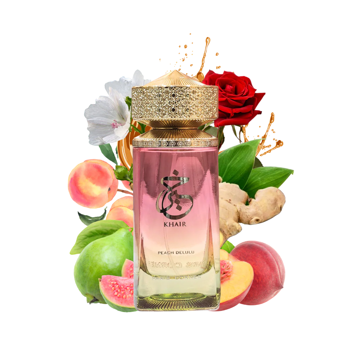 Khair Peach Delulu Perfume 100ml – Fruity Gourmand Eau de Parfum with Peach, Caramel & Musk