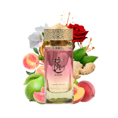 Khair Peach Delulu Perfume 100ml – Fruity Gourmand Eau de Parfum with Peach, Caramel & Musk