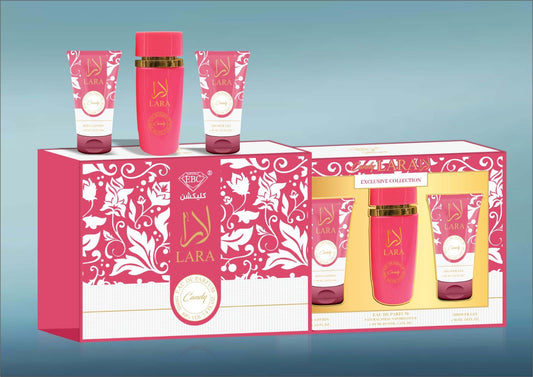 Lara Candy Gift Set for Women (3.4 fl.oz) | Perfume + Shower Gel + Body Lotion | Eau De Parfum 100ml