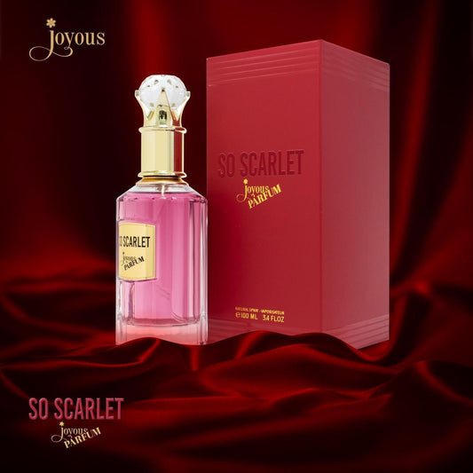 So Scarlet by Joyous Eau de Parfum 100ml – Elegant Long-Lasting Perfume for Women | Floral, Fruity & Sweet Fragrance