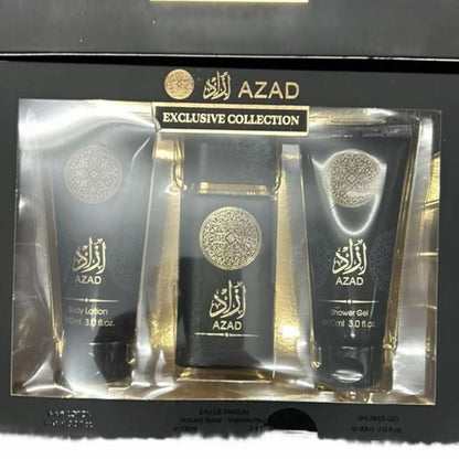 Azad Men’s Eau de Parfum Set – 3 Piece Collection (Perfume, Body Lotion & Shower Gel)