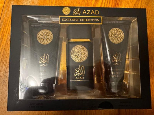 Azad Men’s Eau de Parfum Set – 3 Piece Collection (Perfume, Body Lotion & Shower Gel)